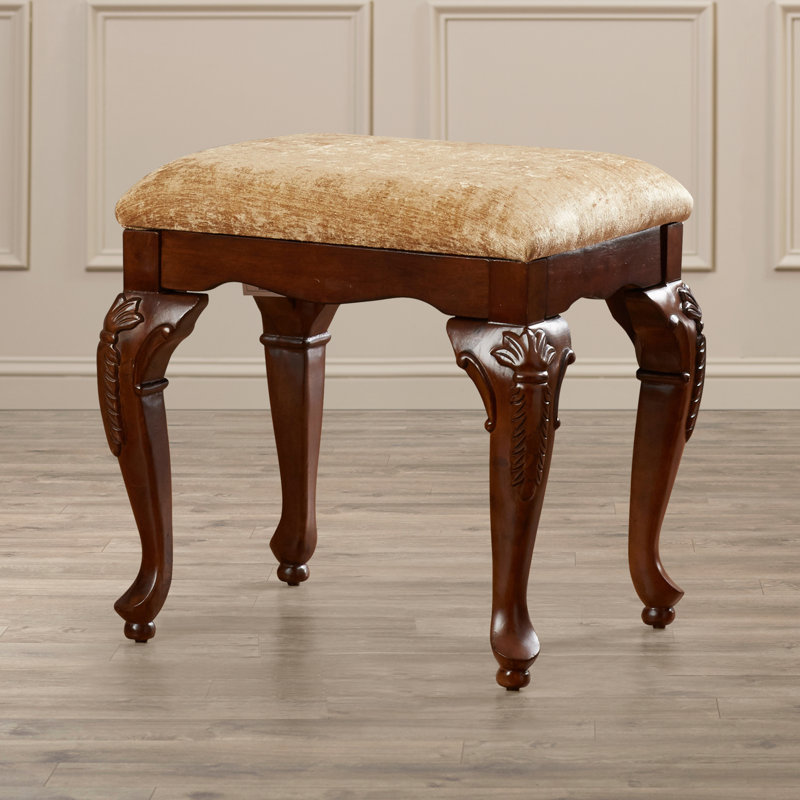 Astoria Grand Churchwell Solid Wood Vanity Stool & Reviews Wayfair